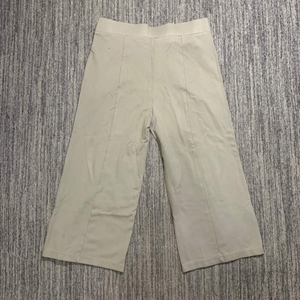 TAPATA Wide Leg Crop Pants Split Hem Pull On Casual Khaki XL - Picture 7 of 10